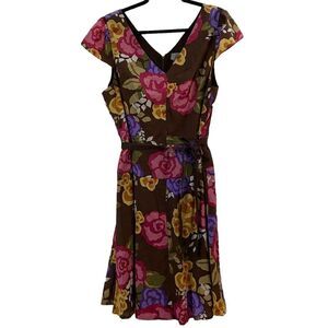 Rabbit Rabbit Rabbit Sz 16 Sleeveless‎ Sheath Dress Floral Countryside